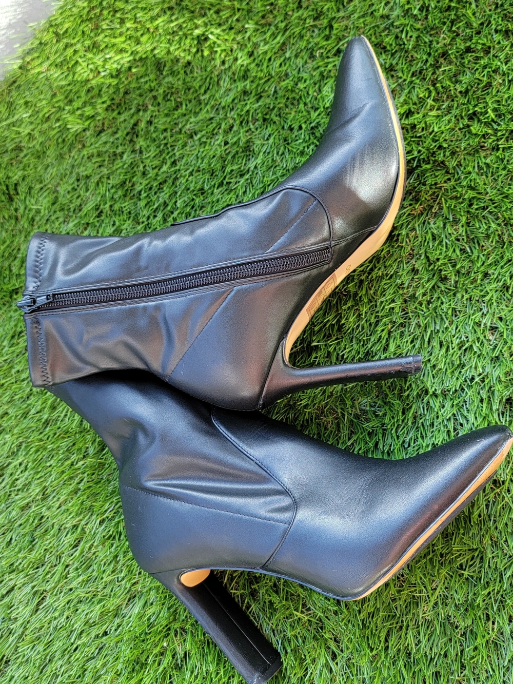 Aldo Black Pointed Toe High-Heel Ankle Boots